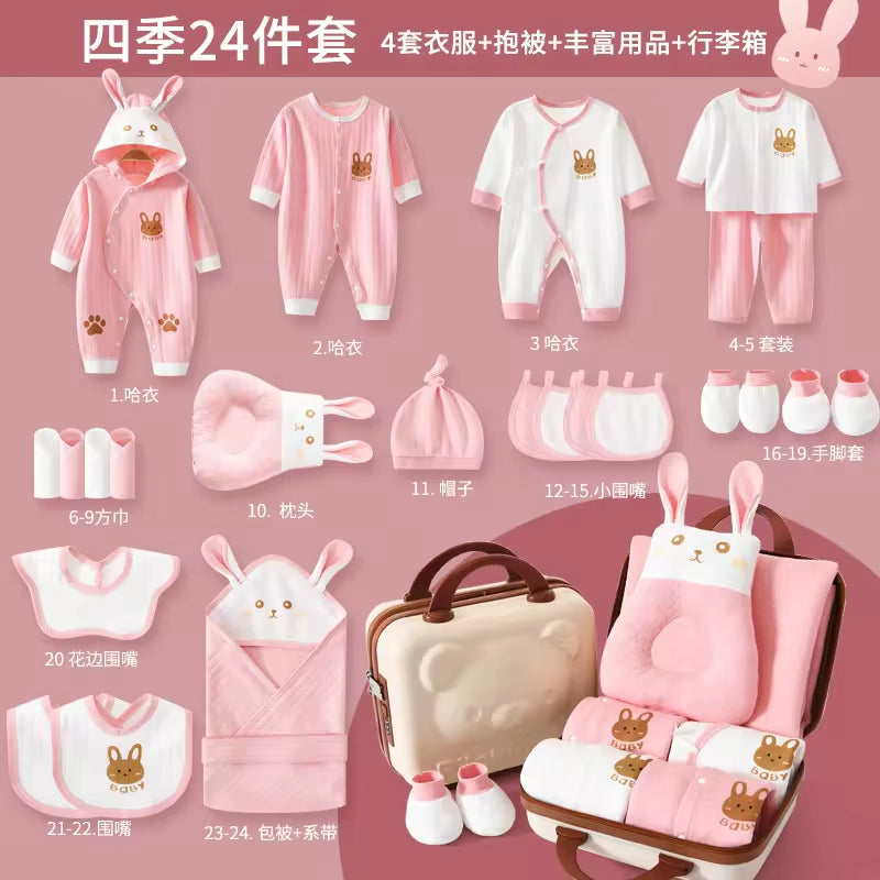 Baby Clothes Outfit Gift 22 Pcs 24 Pcs 26 Pcs Baby Pajamas Set 100% Cotton Newborn Gift Set Box Baby Clothing Gift Set