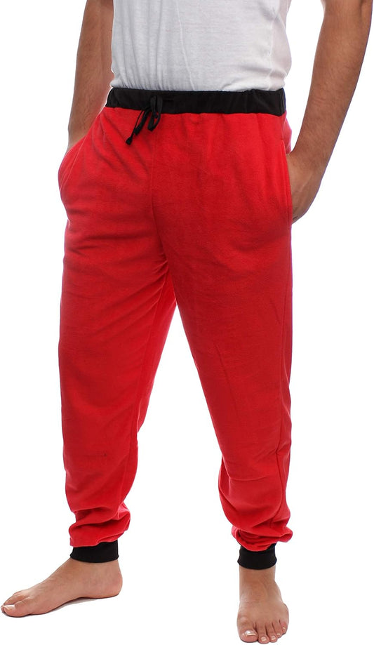 Mens Fleece Pajama Jogger Slim Fit (Lounge Pants) Ultra Soft Fabric with Draw String