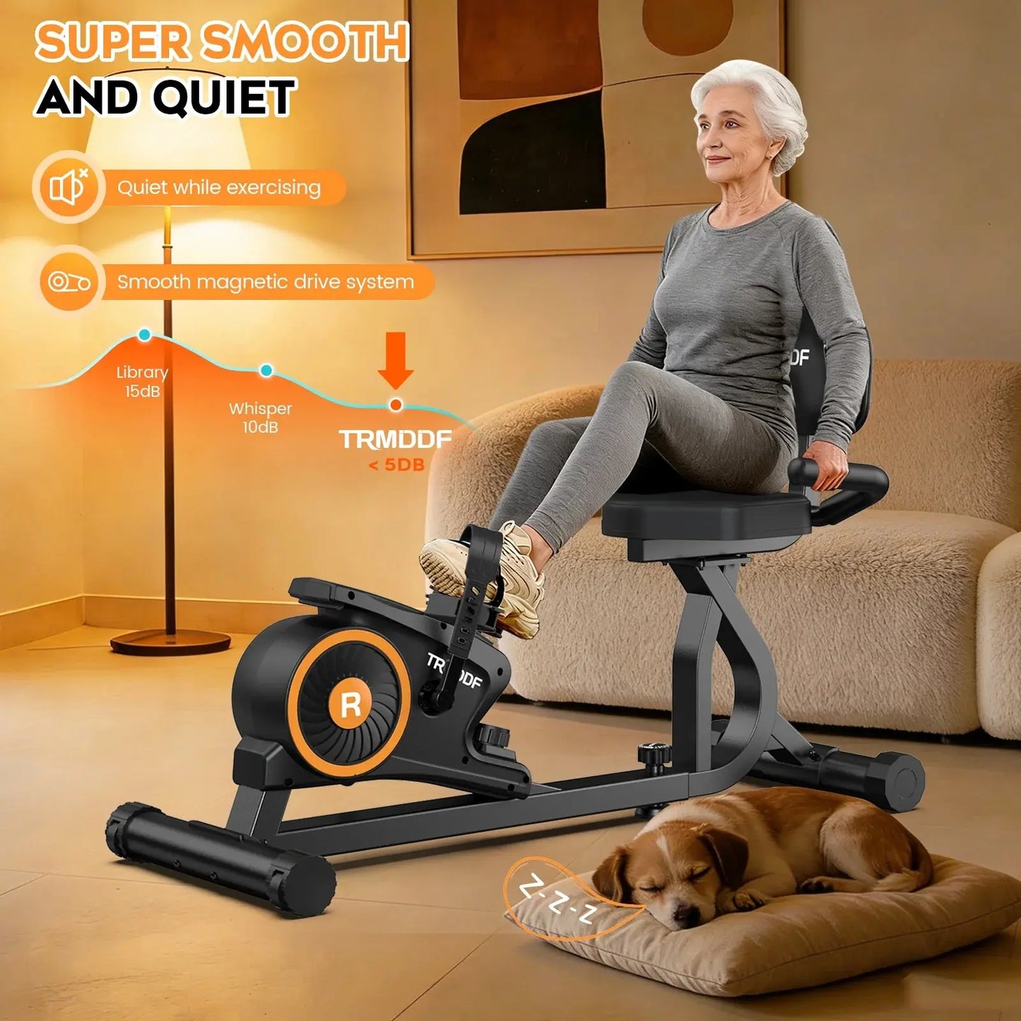 Workout Home Cycling Magnetic Recumbent Exercise Bike Fitness Cardio Indoor Cycling Bike 220Lbs