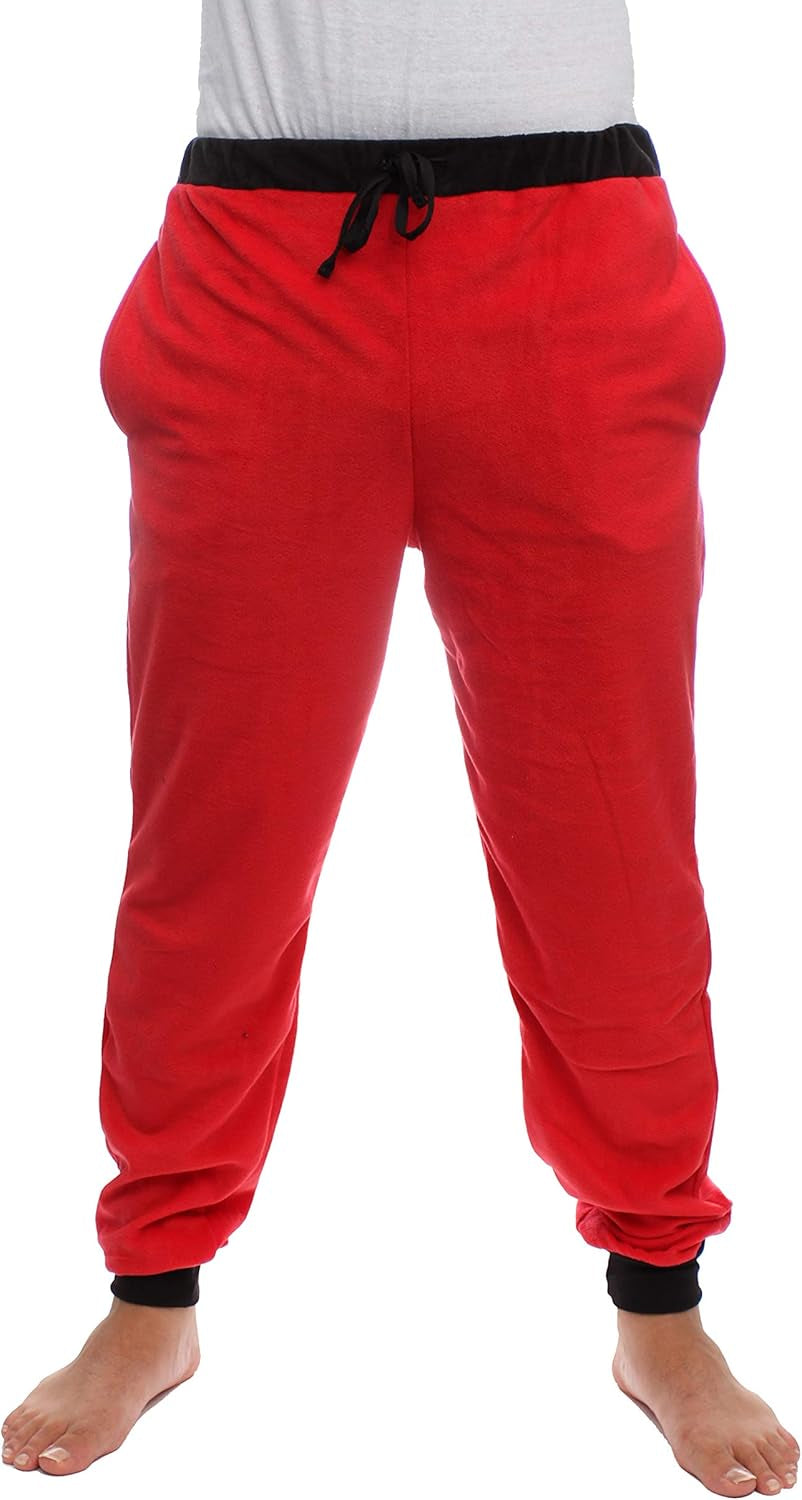 Mens Fleece Pajama Jogger Slim Fit (Lounge Pants) Ultra Soft Fabric with Draw String