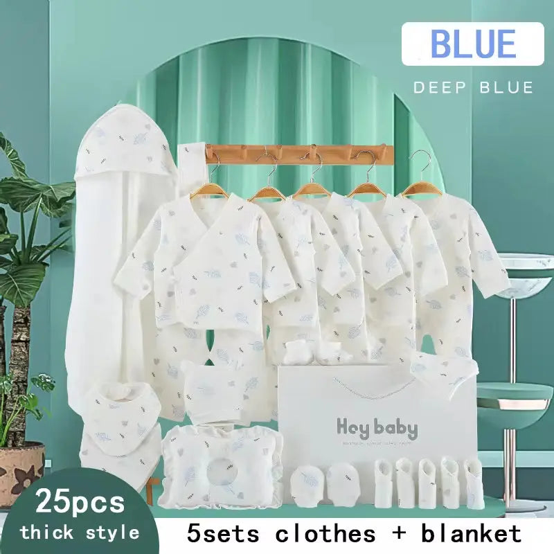 Hot Selling Newborn Cotton Baby Clothing Gift Set with Leaf Pattern
