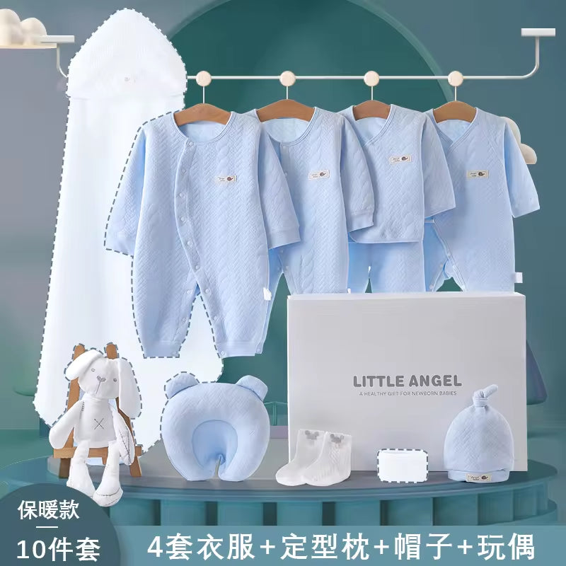 Spring Latest Design 100% Cotton Newborn Gift Box Clothes 12Pcs Soft Infant Baby Clothing Set for 0-12 Months