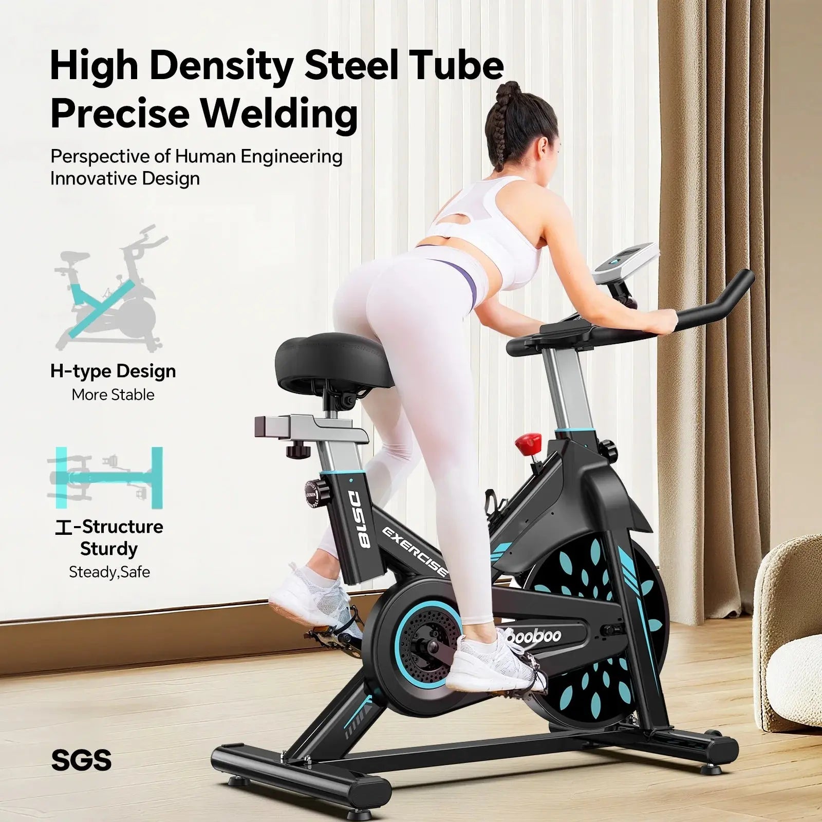 Professional Indoor Cycling Bike Stationary Exercise Bikes Home Cardio Workout Bicycle Machine 350Lb Flywheel Weight 40Lbs