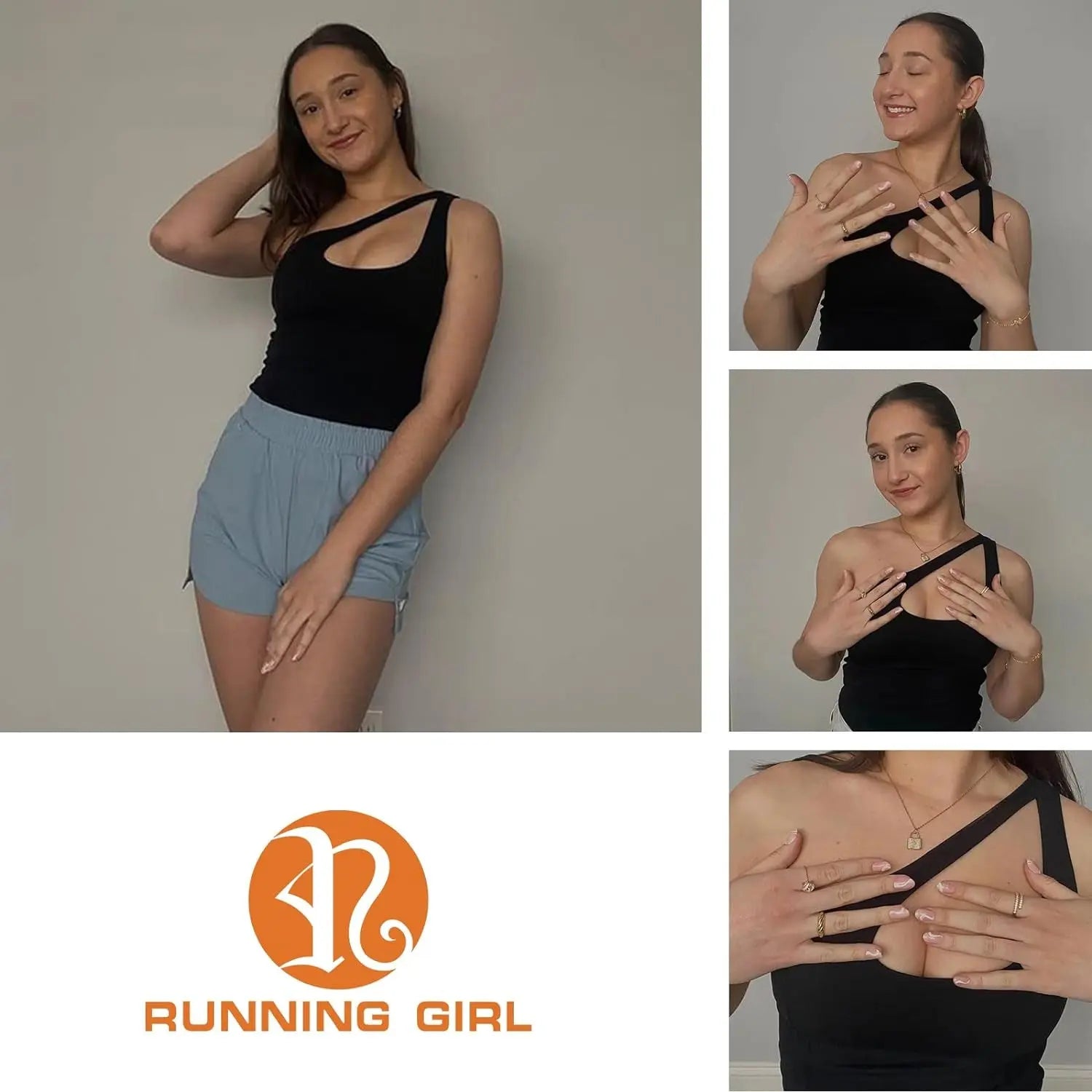 One Shoulder Tops for Women, Workout Tank Top with Built in Sports Bra Yoga Athletic Shirts Compression Running
