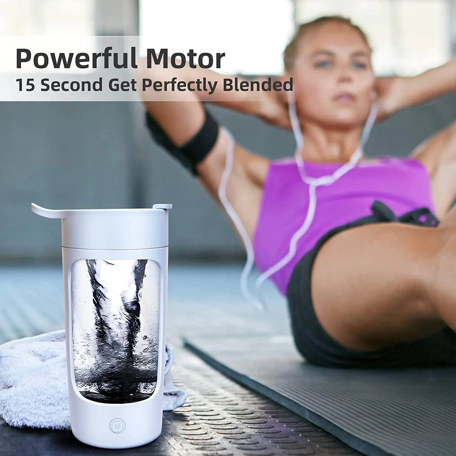 Electric Shaker Bottle, 22Oz Shaker Bottles for Protein Mixes, Usb-Rechargeable Protein Shakes, Powerful Battery Blender Bottles for Protein, Coffee, Milkshakes(Blue)