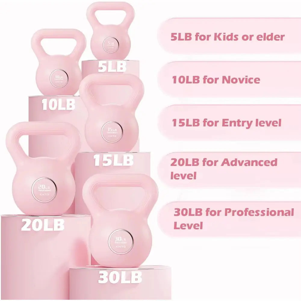 Kettlebells Fitness Exercise-Pink Strength Training Kettlebell Sets,Dumbbell Weights for Home Gym Equipment