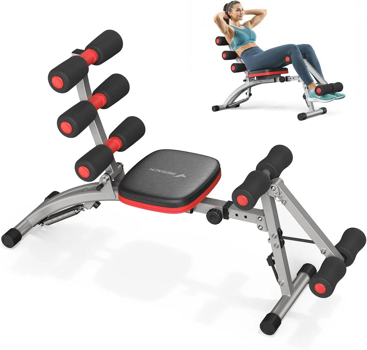 Ab Machine, Adjustable Ab Trainer, Sit up Exercise Equipment 300LBS