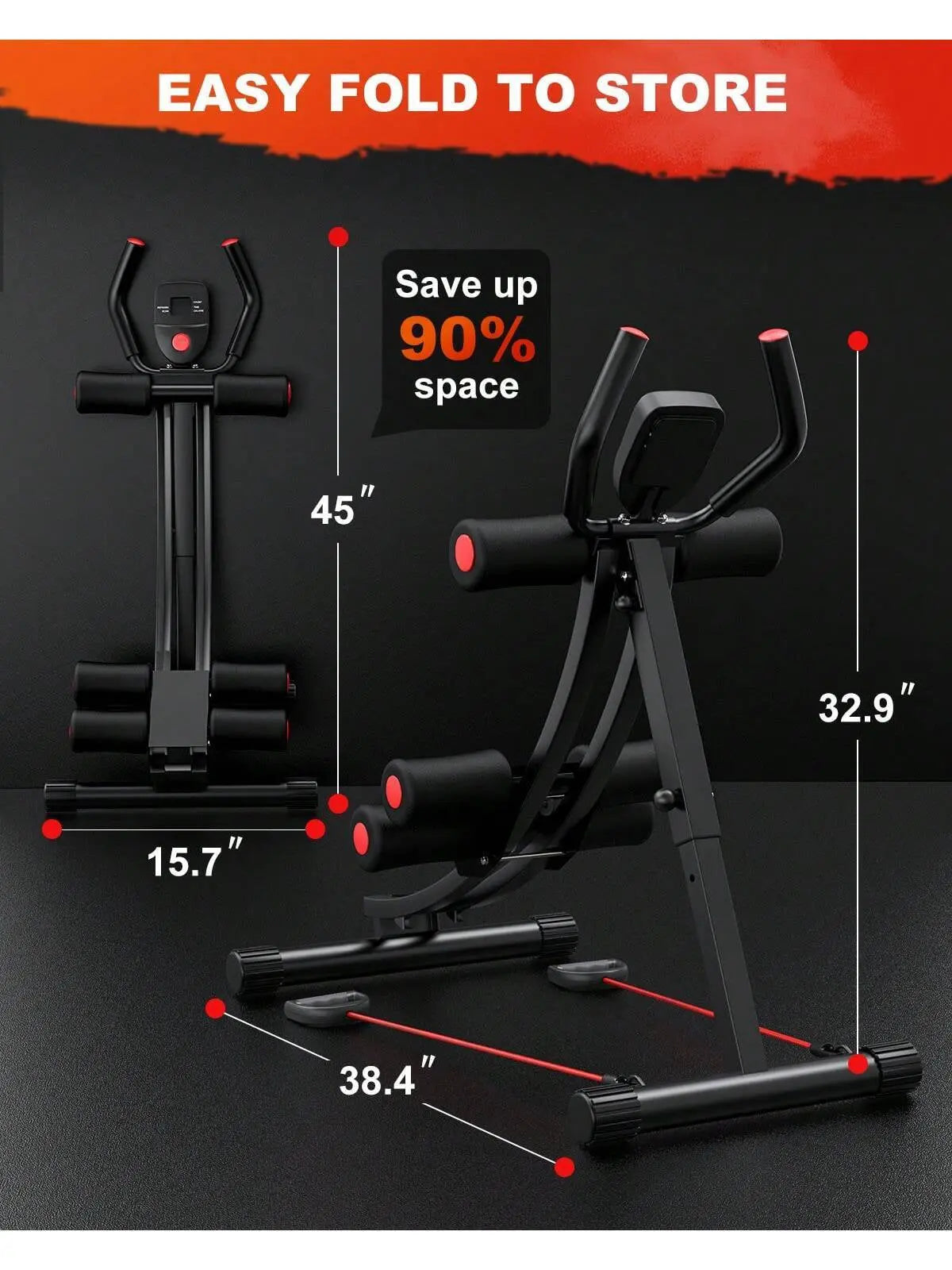 GIKPAL Ab Workout Equipment, Ab Machine for Home Gym, Height Adjustable Ab Trainer, Foldable Fitness Equipment, Abdominal Trainers Ab Workout Machine