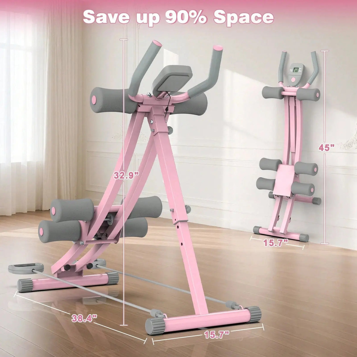 GIKPAL Ab Workout Equipment, Ab Machine for Home Gym, Height Adjustable Ab Trainer, Foldable Fitness Equipment, Abdominal Trainers Ab Workout Machine