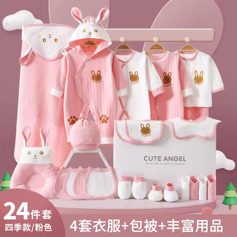 Baby Clothes Outfit Gift 22 Pcs 24 Pcs 26 Pcs Baby Pajamas Set 100% Cotton Newborn Gift Set Box Baby Clothing Gift Set