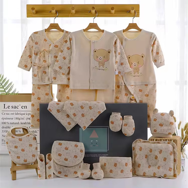 New Born Baby High Quality Boutique Luxury Plain Newborn 100% Cotton Clothing Gift Box Set