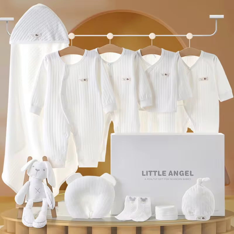 Spring Latest Design 100% Cotton Newborn Gift Box Clothes 12Pcs Soft Infant Baby Clothing Set for 0-12 Months