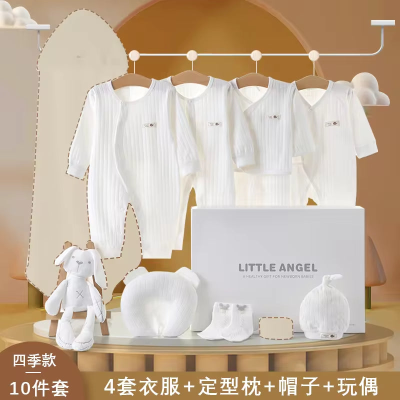 Spring Latest Design 100% Cotton Newborn Gift Box Clothes 12Pcs Soft Infant Baby Clothing Set for 0-12 Months