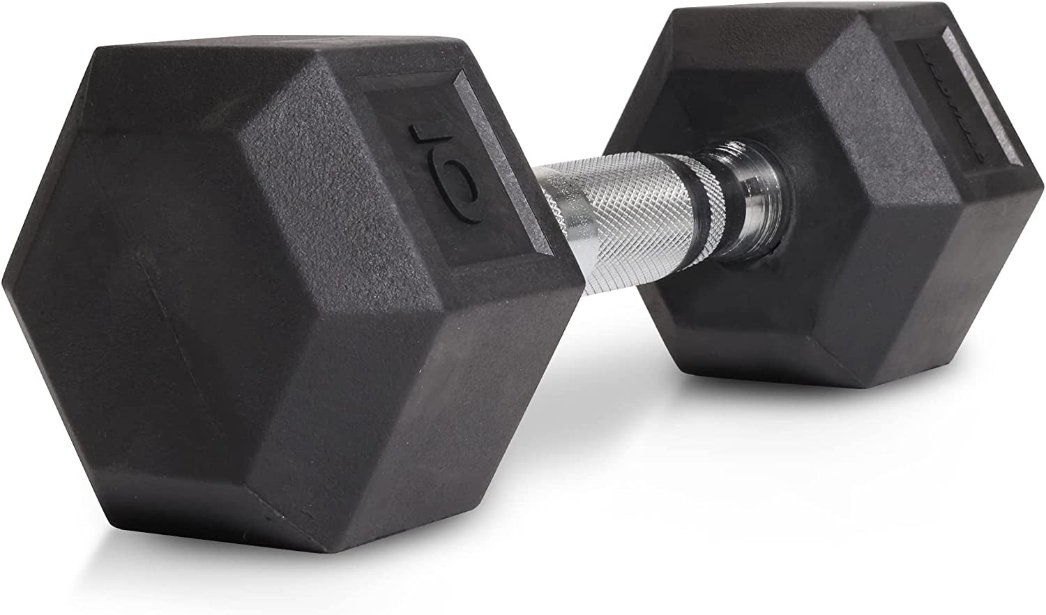 Hex Elite TPR Dumbbells - Rubber Dumbbells Designed with Chrome-Plated Steel Handles, TPU Heads, and Hexagon-Shaped Rubber-Encased Ends