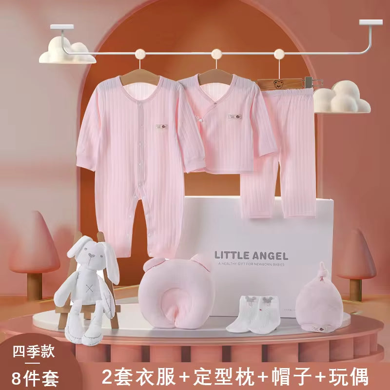 Spring Latest Design 100% Cotton Newborn Gift Box Clothes 12Pcs Soft Infant Baby Clothing Set for 0-12 Months