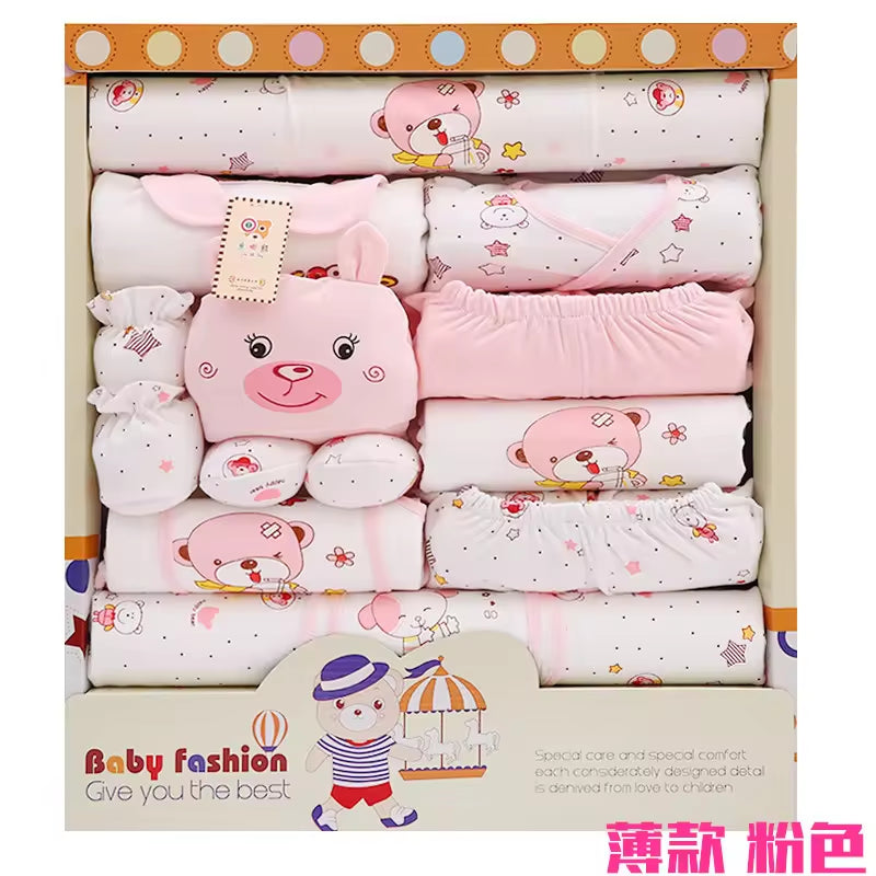 Autumn Winter 100% Cotton 16PCS 17PCS Baby Sleepwear Newborn Clothes Baby Gift Baby Clothes Gift Box Set